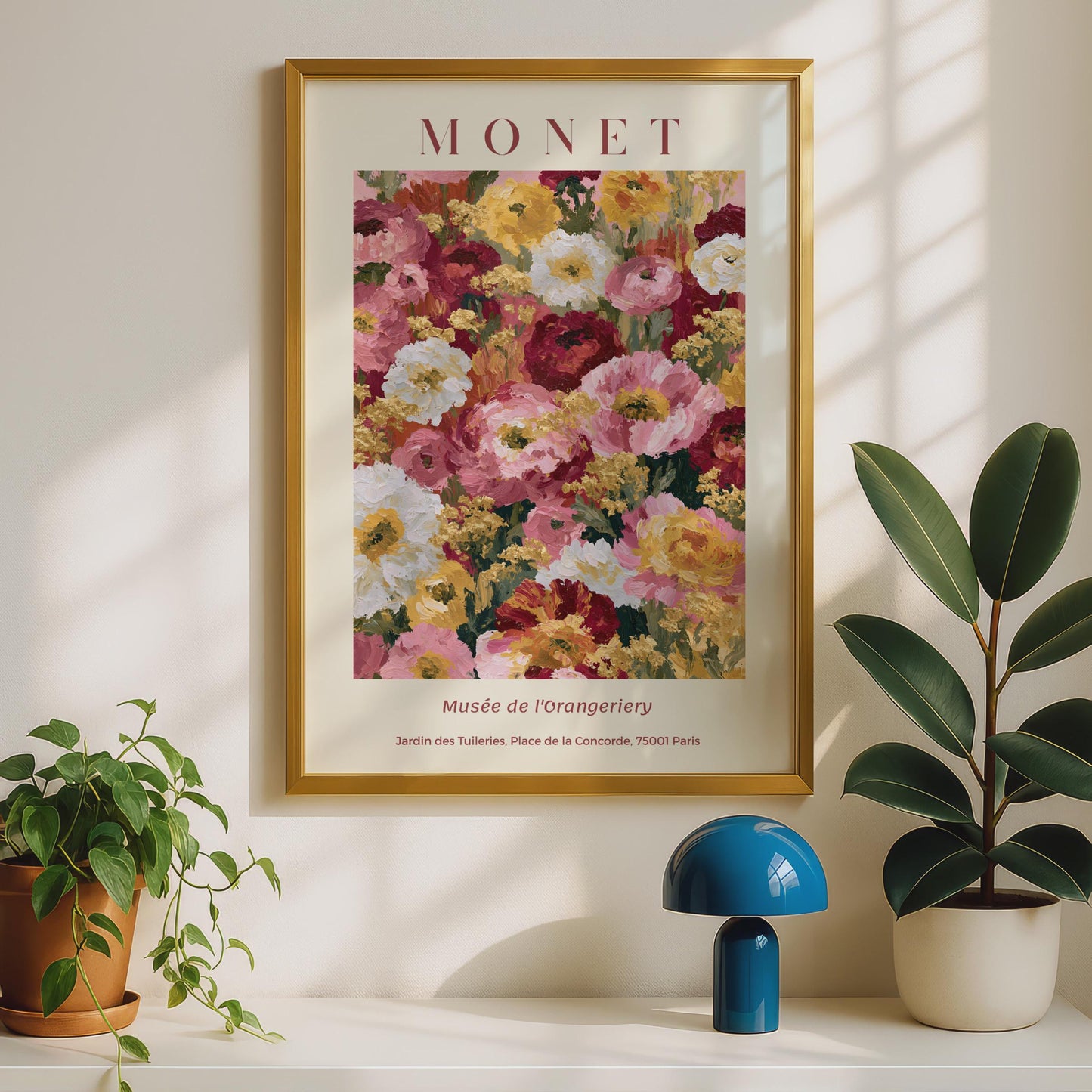 Monet Floral Exhibition Poster, Impressionist Flower Wall Art, Paris Museum Print