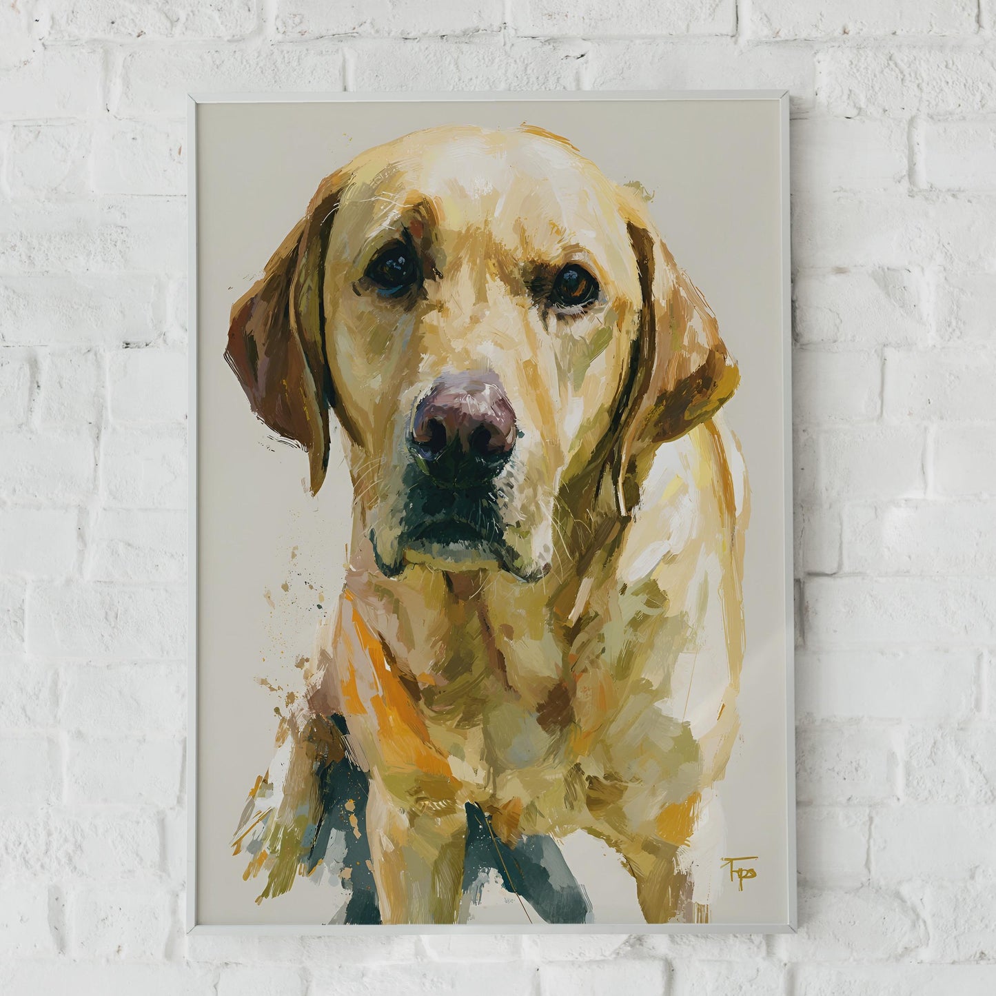 Yellow Labrador Print, Lab Dog Wall Art, Painterly Dog Poster, Golden Lab Gift