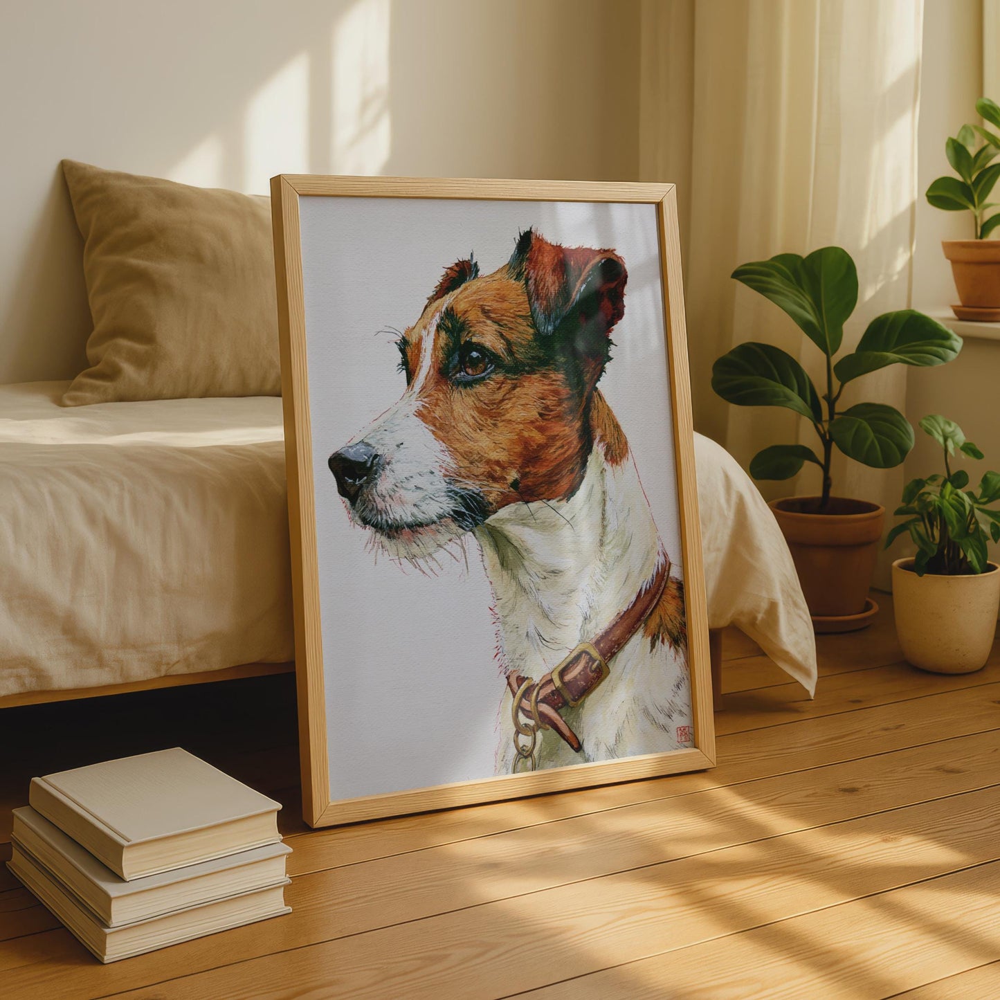 Jack Russell Terrier Print, Watercolour Dog Portrait Poster, Terrier Wall Art