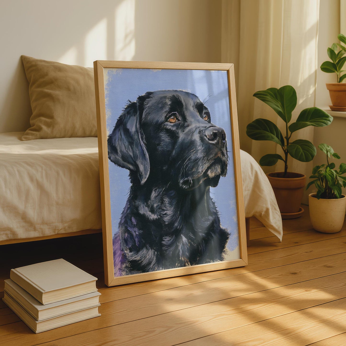 Black Labrador Art Print, Painted Dog Portrait Poster, Lab Wall Art, Dog Lover Gift