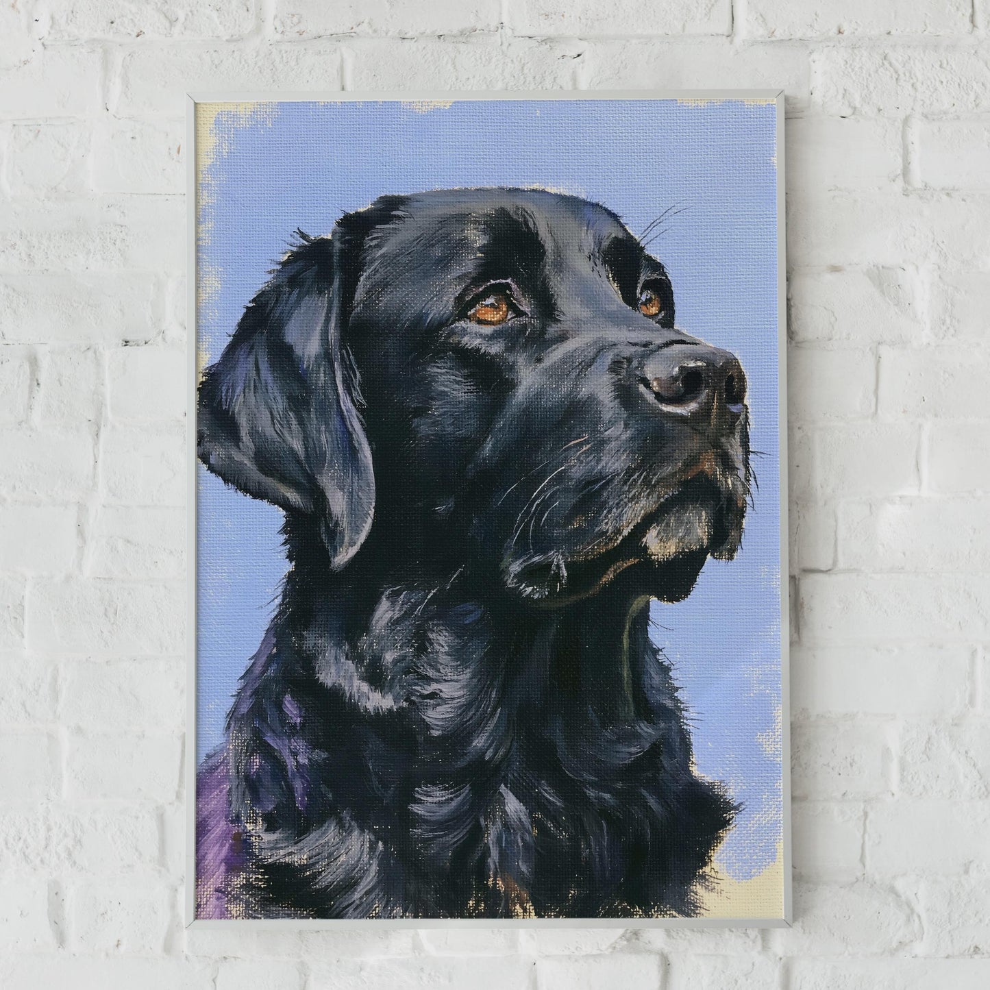 Black Labrador Art Print, Painted Dog Portrait Poster, Lab Wall Art, Dog Lover Gift