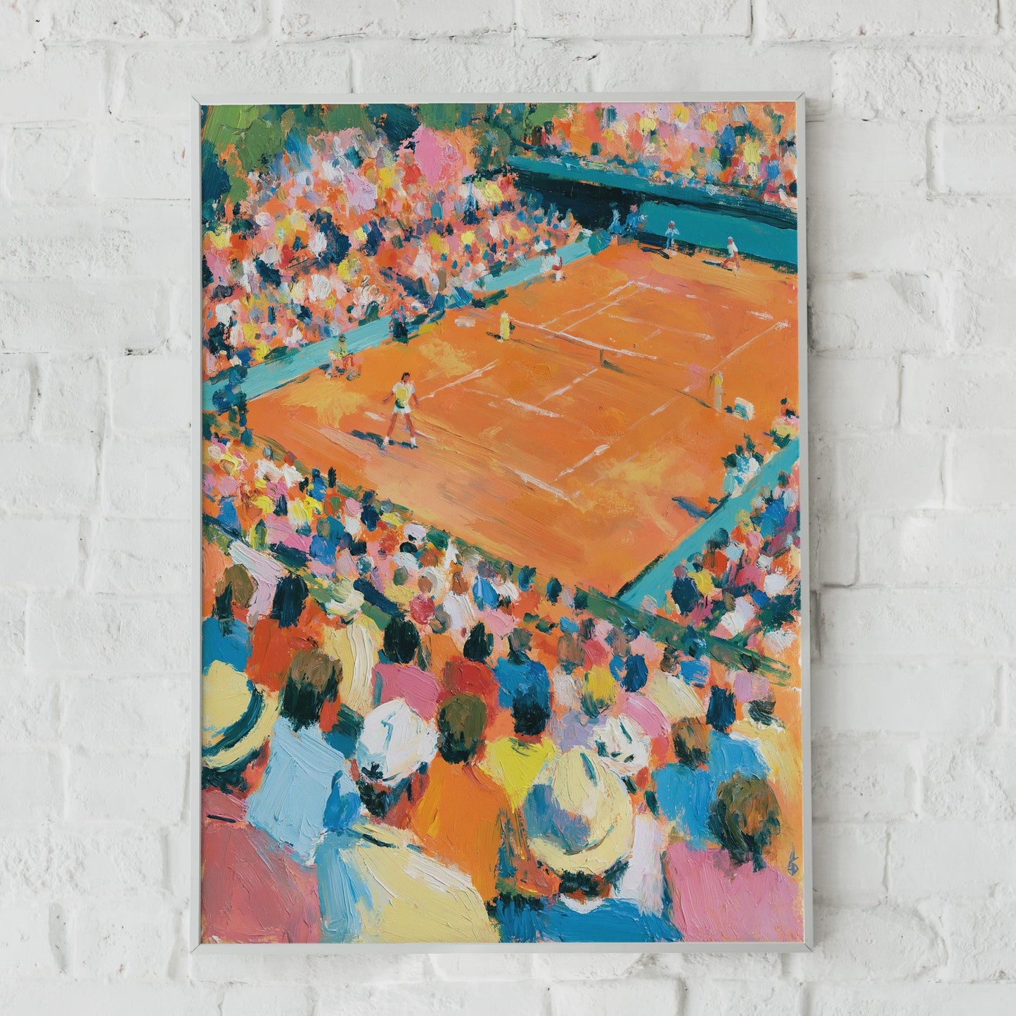 Clay Court Tennis Print, Colourful Sport Wall Art, Impressionist Poster, Tennis Gift