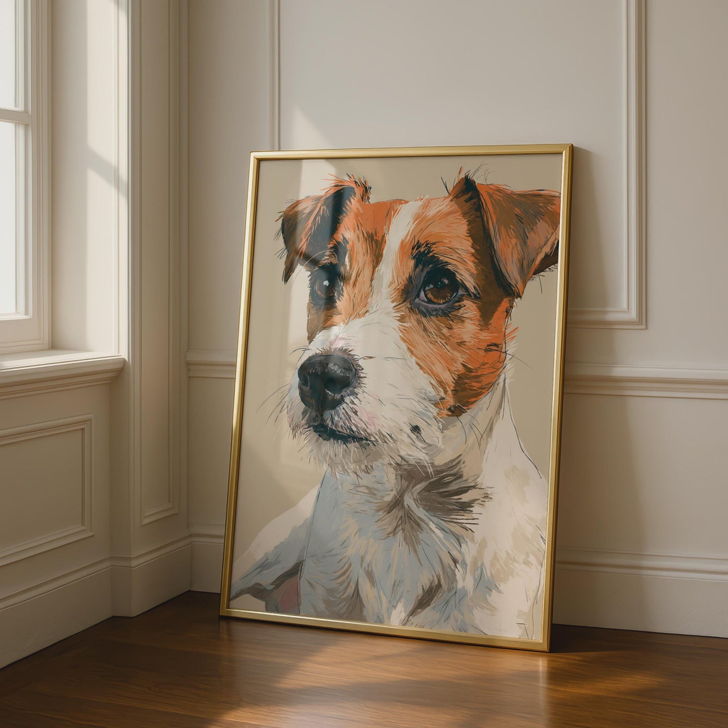 Jack Russell Terrier Print, Dog Portrait Poster, Sketch Style Wall Art, Dog Lover Gift