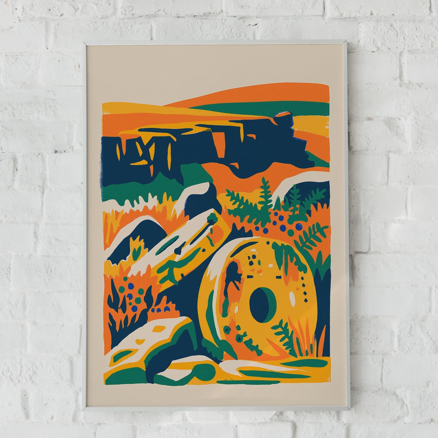 Stanage Edge Wall Art, Colourful Landscape Print, Holistic Nature Decor, Outdoor Scene, UK Art