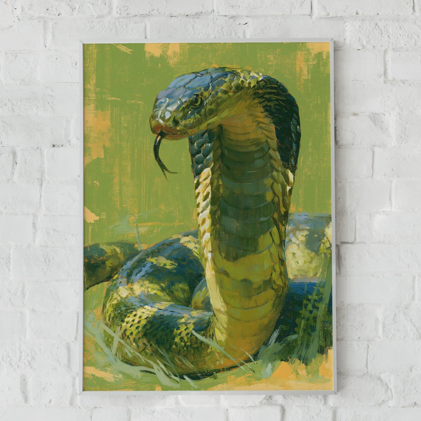 Green Snake Wall Art, Colourful Snake Print, Wildlife Decor, Fine Art Poster, Nature Lover Gift