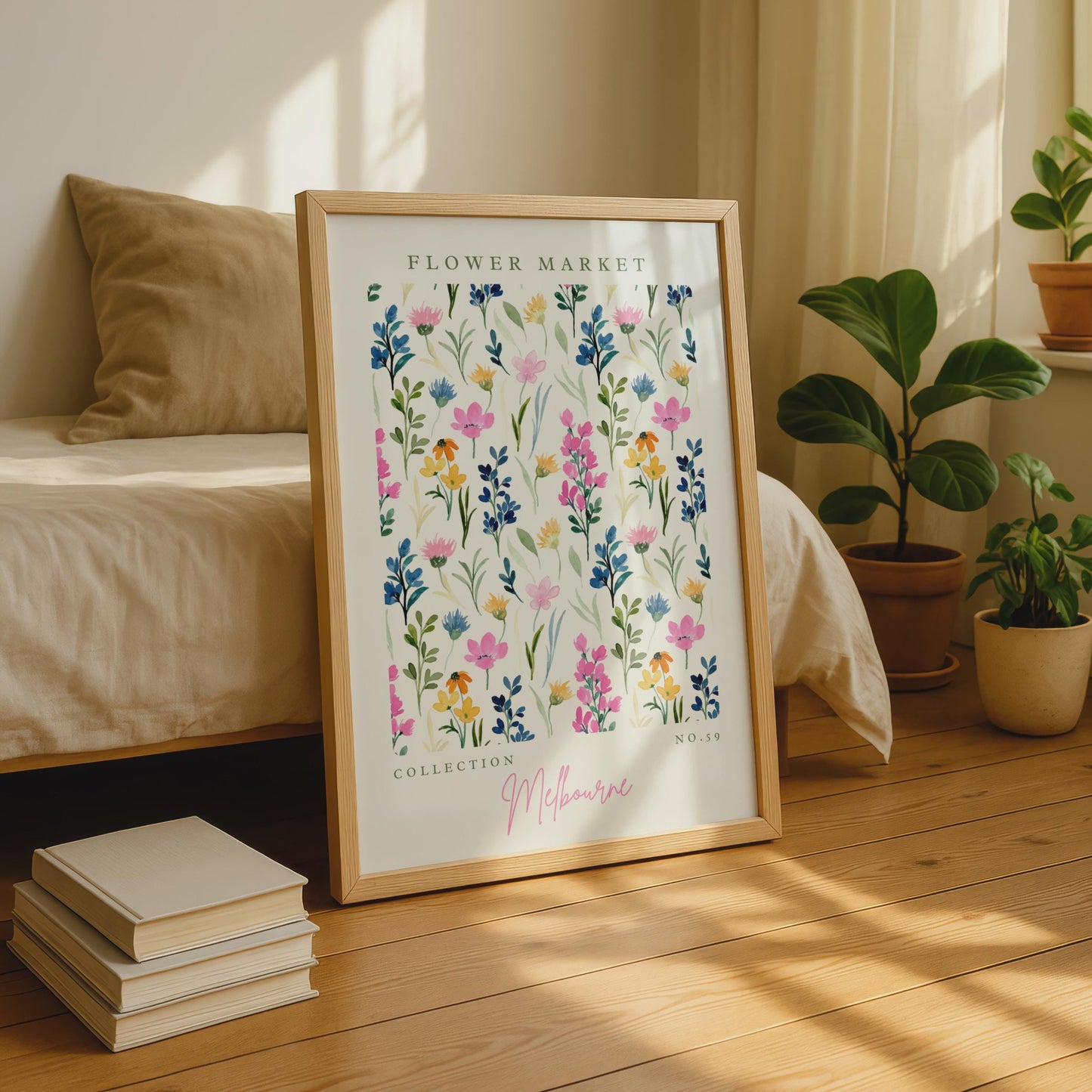 Flower Market Print, Melbourne Collection No. 59, Floral Art, Watercolour Flowers Poster, Botanical