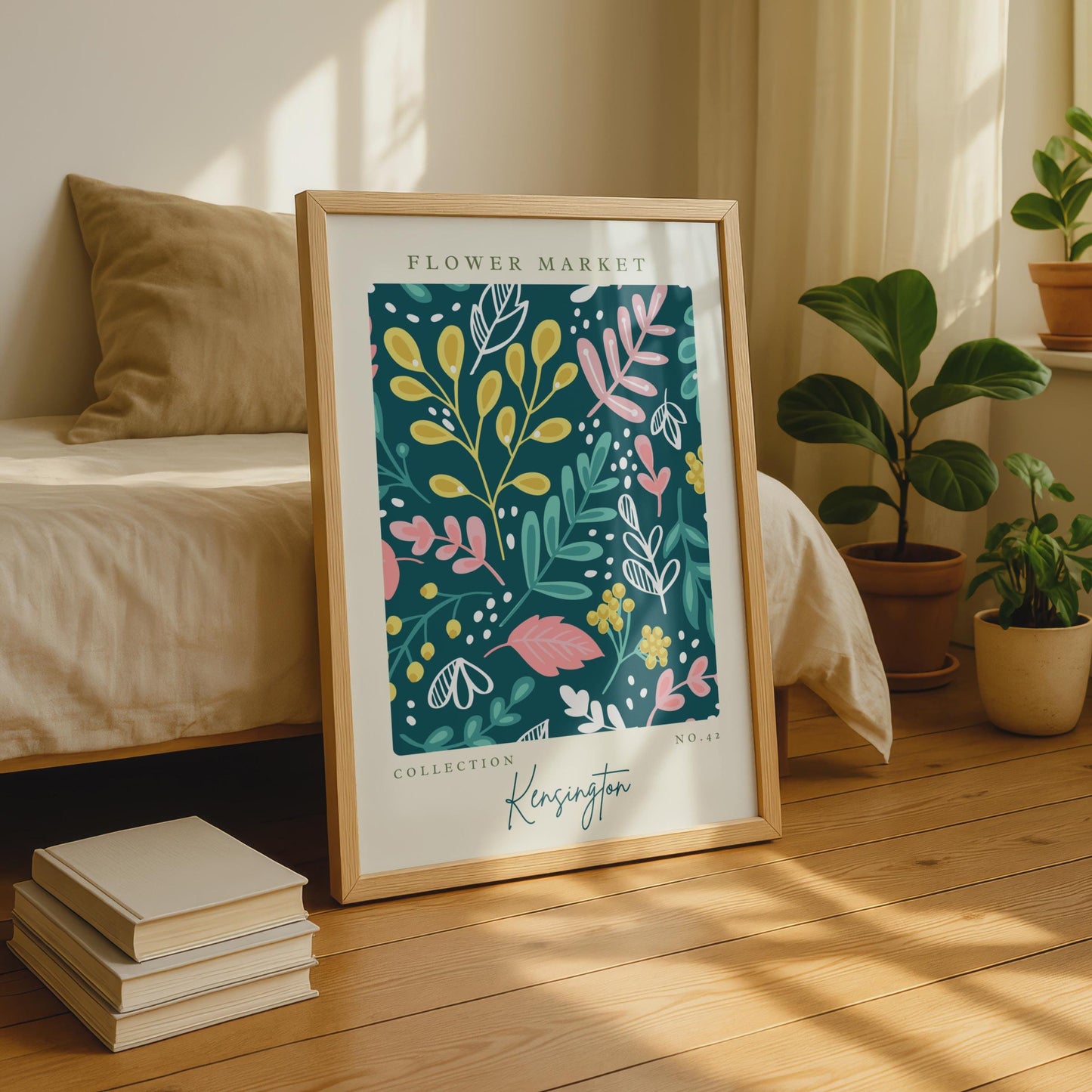 Flower Market Art Print, Botanical Wall Art, Colourful Floral Poster, Kensington Collection No. 42