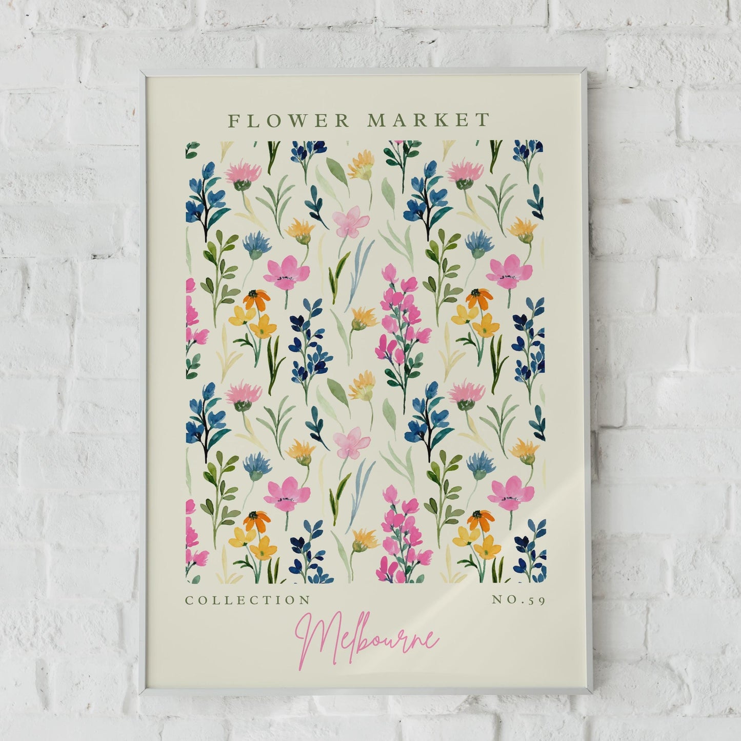 Flower Market Print, Melbourne Collection No. 59, Floral Art, Watercolour Flowers Poster, Botanical