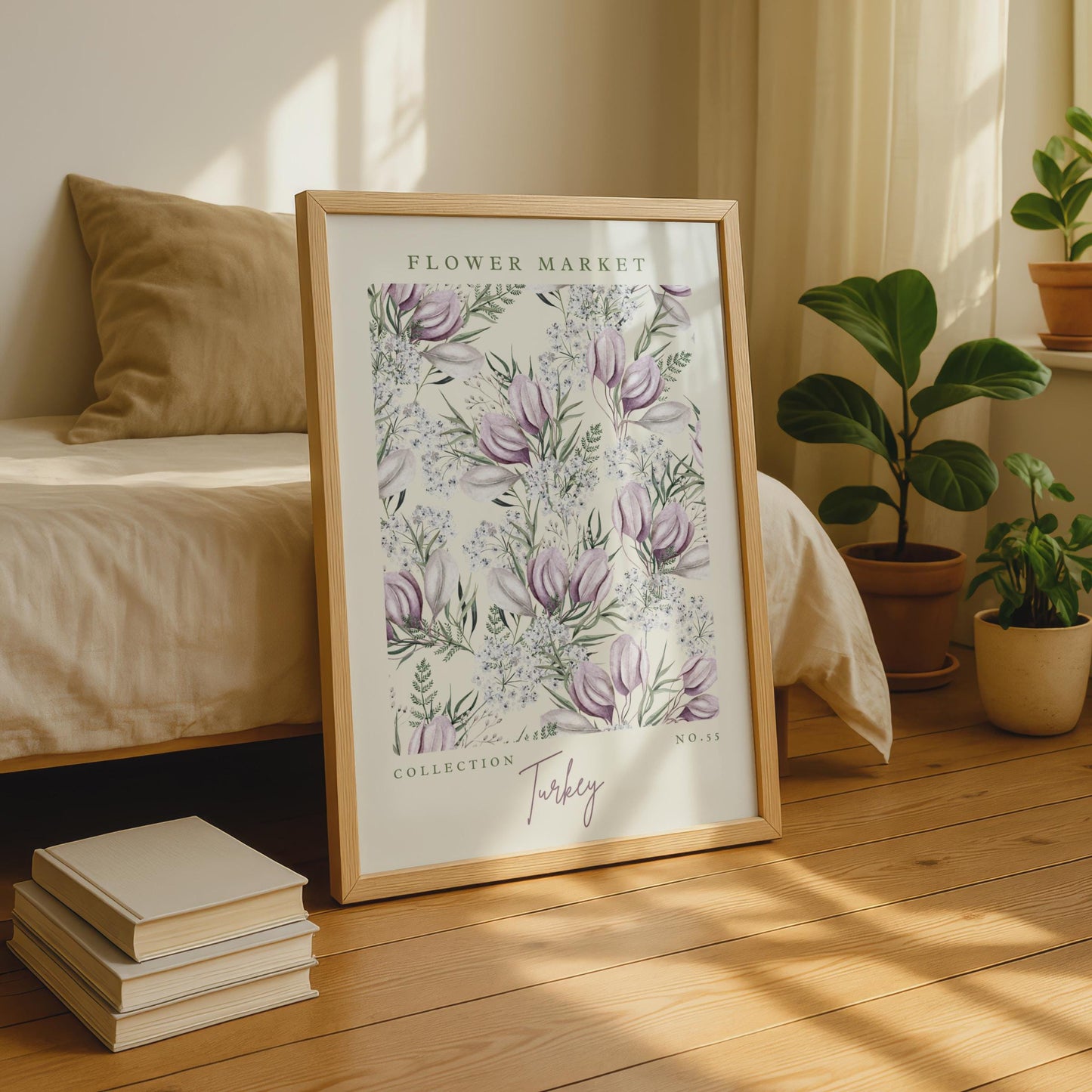 Flower Market Art Print, Turkey Floral Decor, Botanical Wall Art, Watercolour Flowers Poster