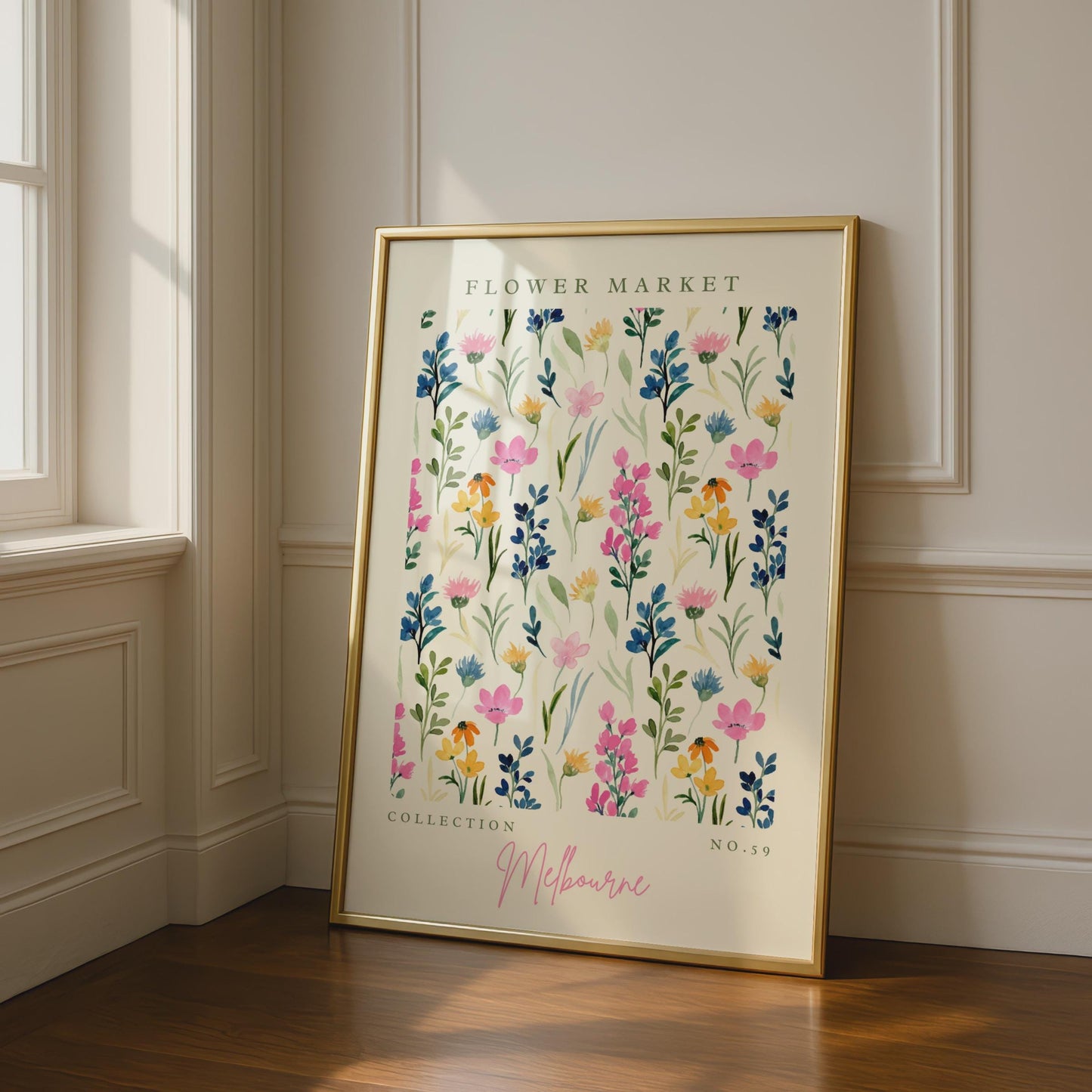 Flower Market Print, Melbourne Collection No. 59, Floral Art, Watercolour Flowers Poster, Botanical