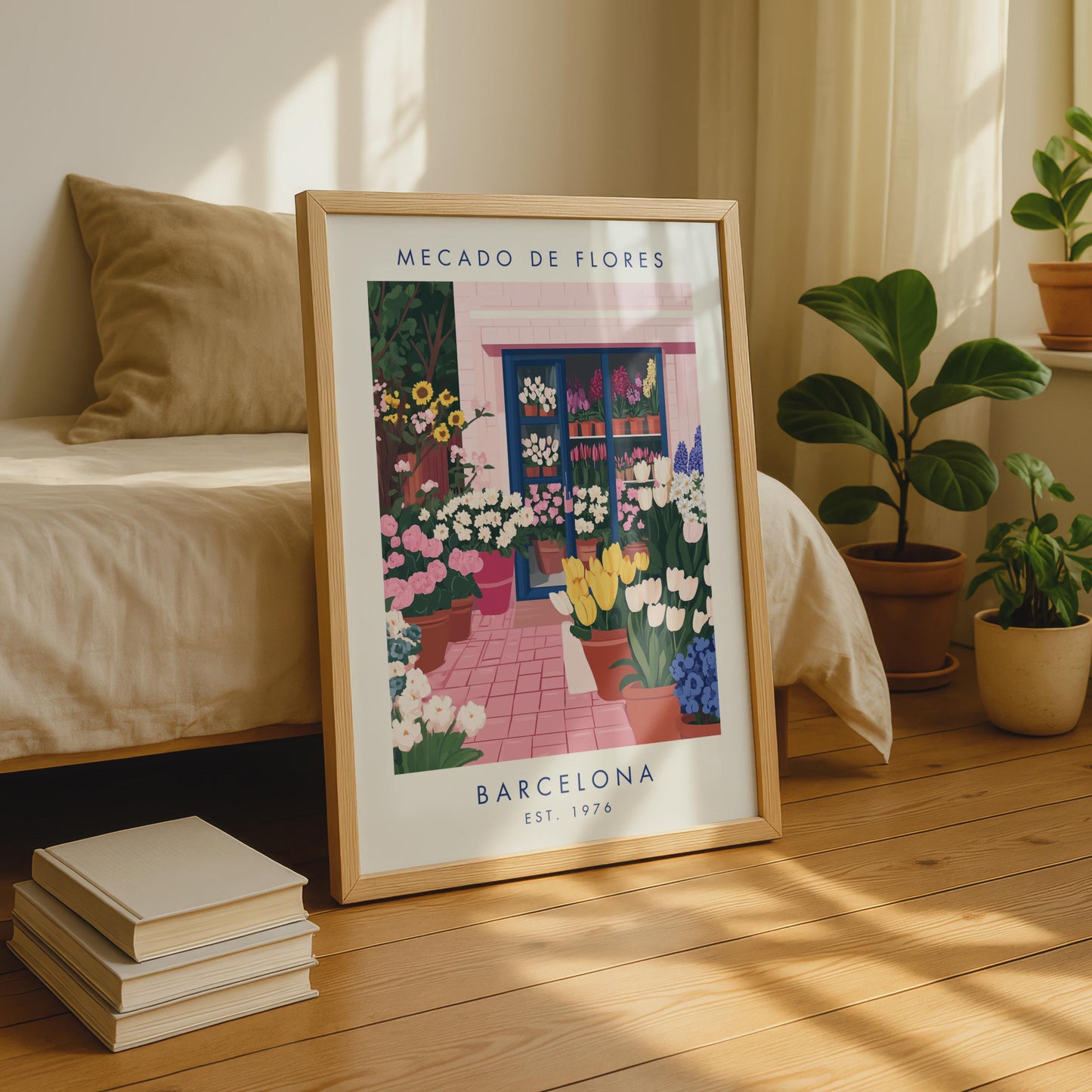 Barcelona Flower Market Print, Floral Art Poster, Mecado de Flores Wall Decor, Botanical Prints,
