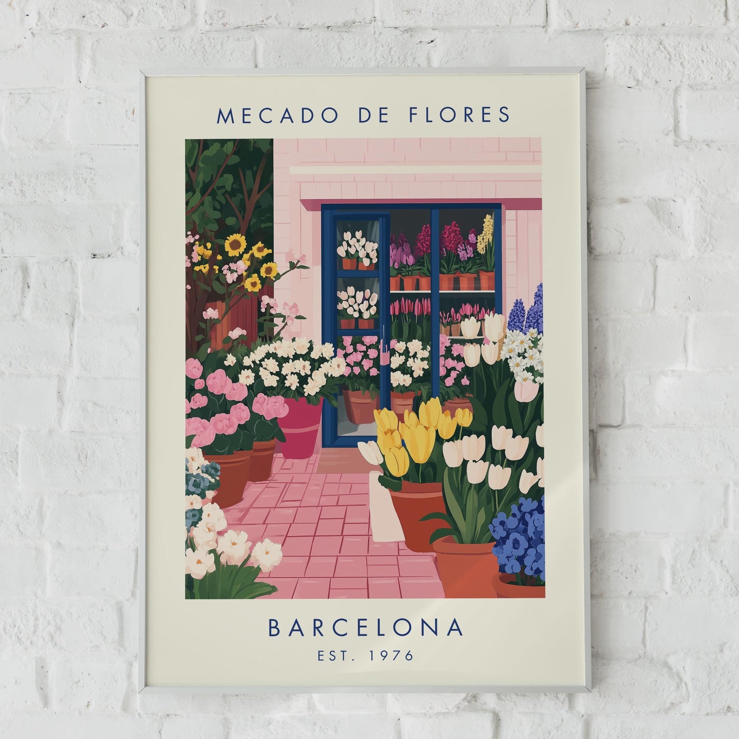 Barcelona Flower Market Print, Floral Art Poster, Mecado de Flores Wall Decor, Botanical Prints,
