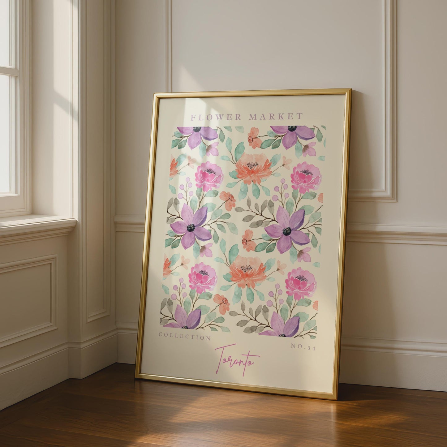 Floral Wall Art Poster, Flower Market Collection No.34, Watercolour Floral Decor, Toronto
