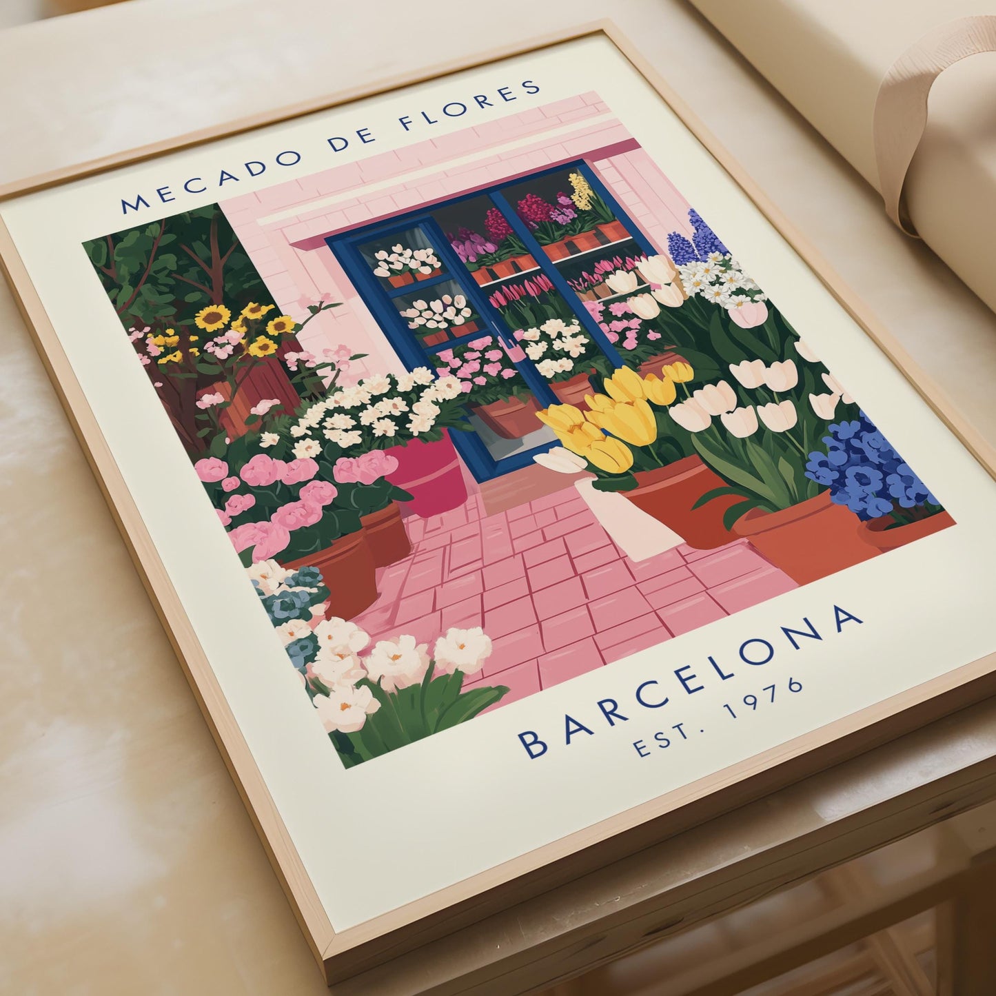 Barcelona Flower Market Print, Floral Art Poster, Mecado de Flores Wall Decor, Botanical Prints,