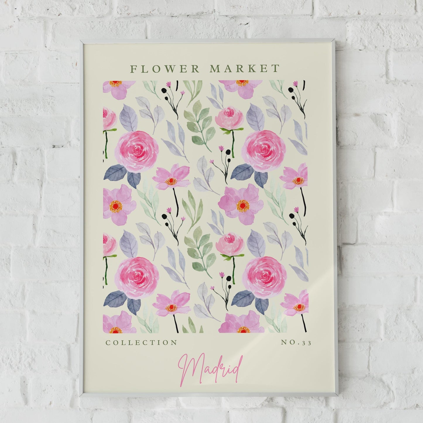 Florals of Madrid, Flower Market Wall Art, Watercolour Floral Print, Botanical Decor, Home Wall Art