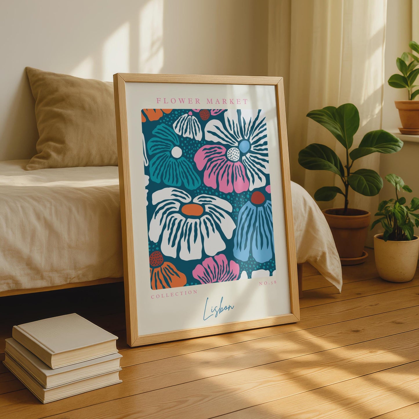 Flower Market Print, Floral Wall Art, Lisbon Collection No.58, Vibrant Home Decor, Colourful