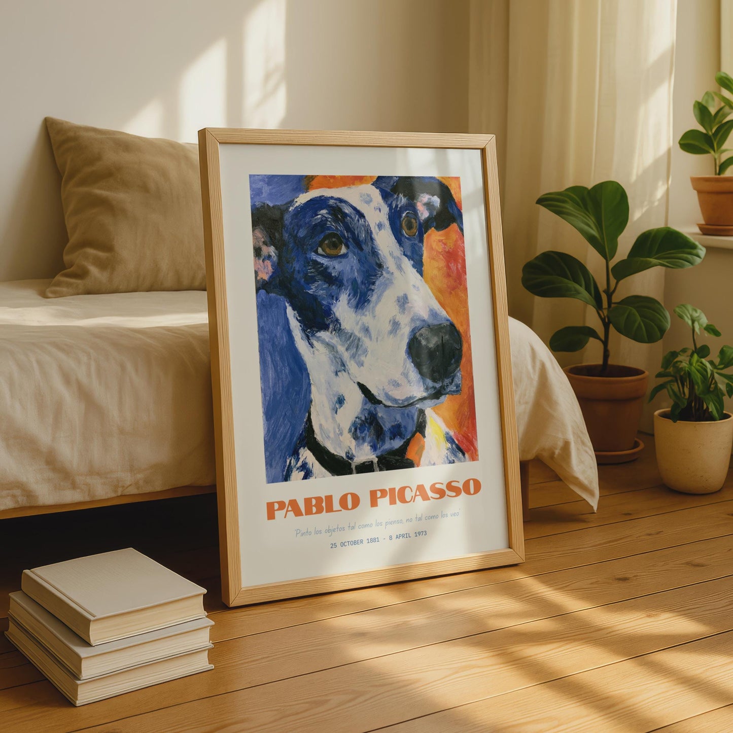 Bold Pablo Picasso Dog Art Print, Colourful Portrait, Modern Abstract Wall Decor