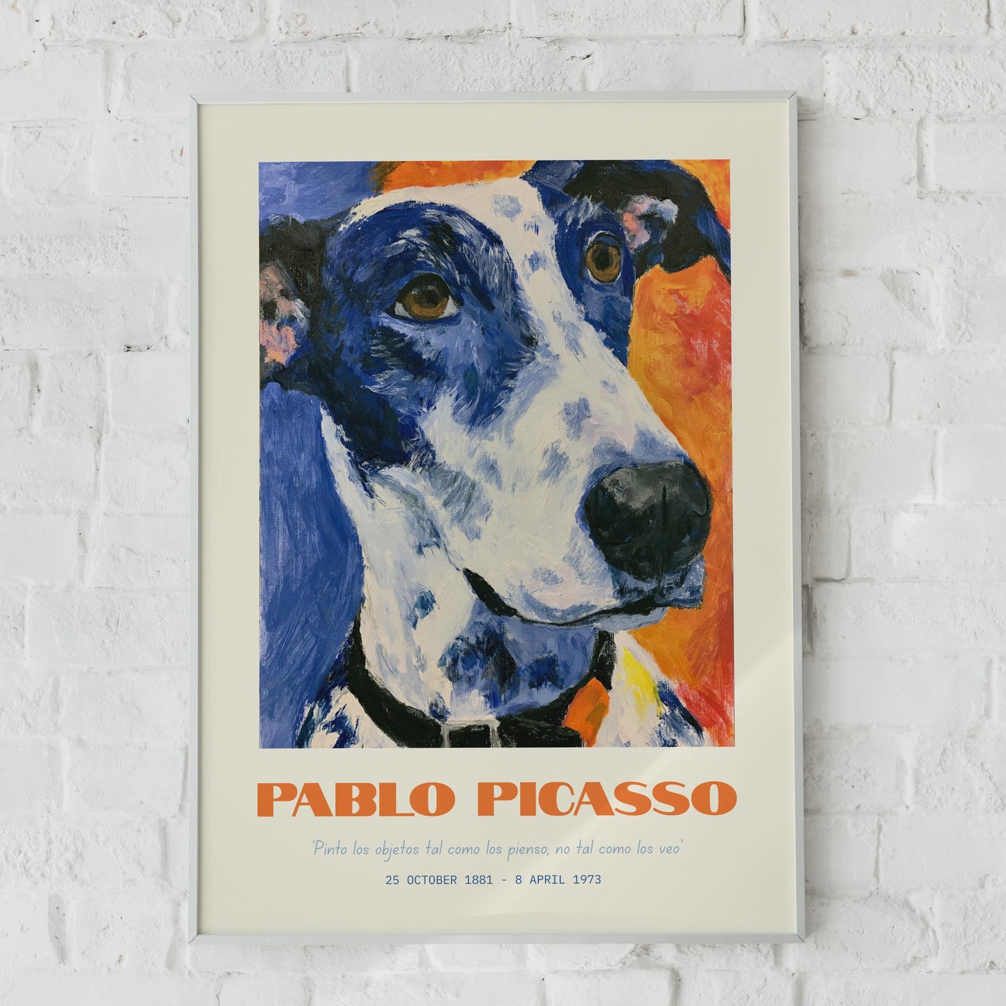 Bold Pablo Picasso Dog Art Print, Colourful Portrait, Modern Abstract Wall Decor