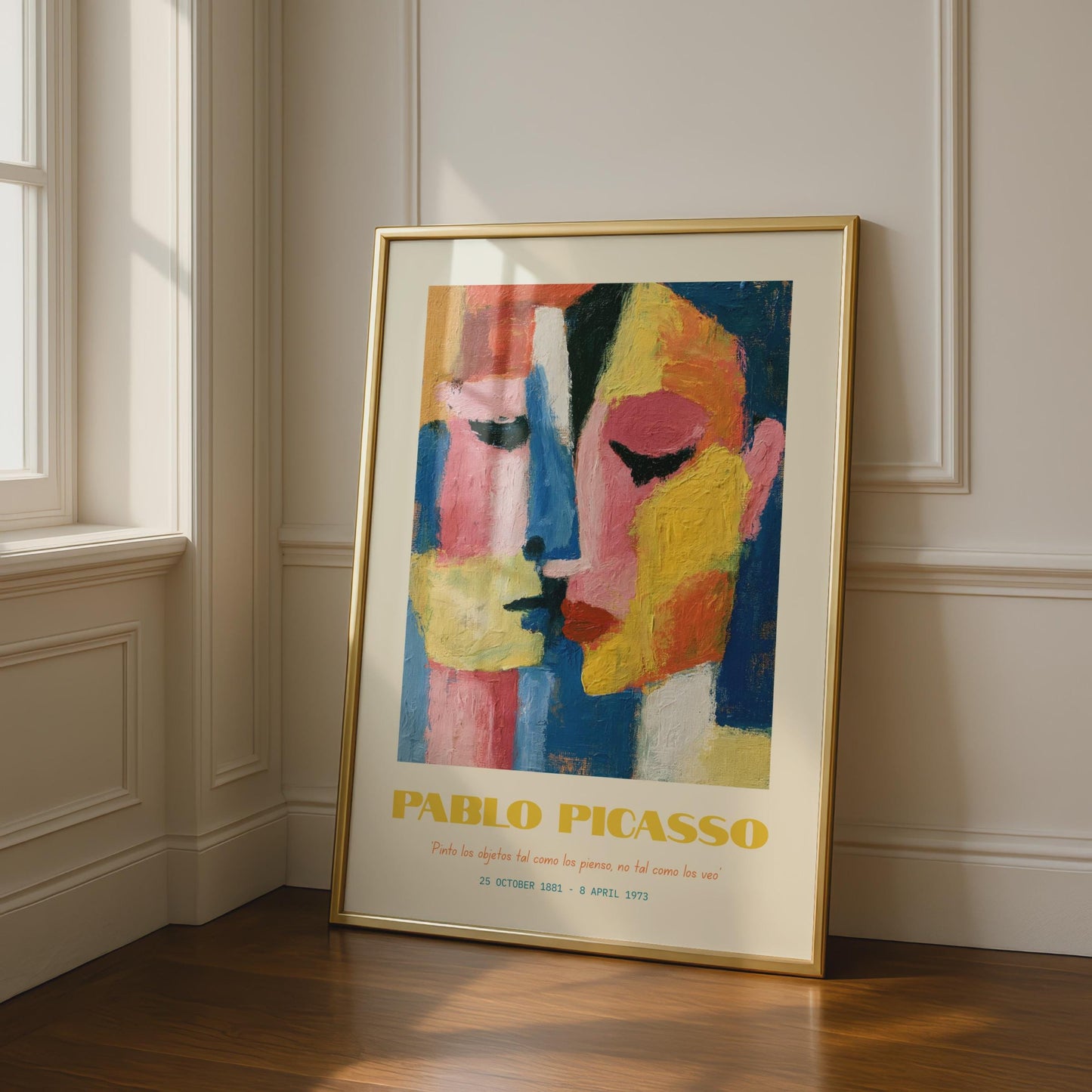 Pablo Picasso Inspired Art Print, Colourful Abstract Faces, Modern Wall Art, Gallery Decor