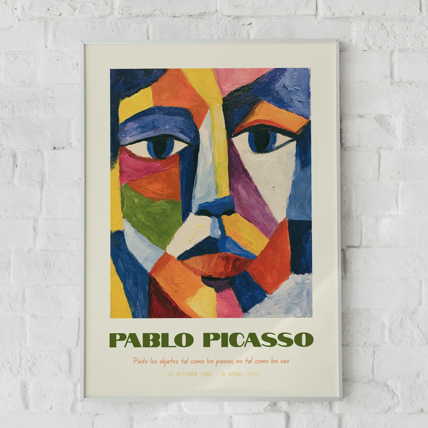 Pablo Picasso Colourful Wall Art, Abstract Face Portrait, Modern Aesthetic Decor, Unique Art Print