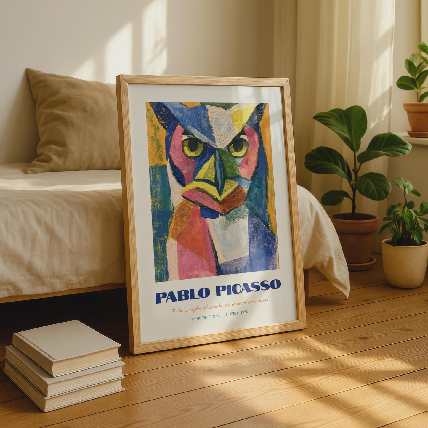 Pablo Picasso Owl Art Print, Colourful Abstract Poster, Modern Wall Decor, Animal Art, Gallery Wall