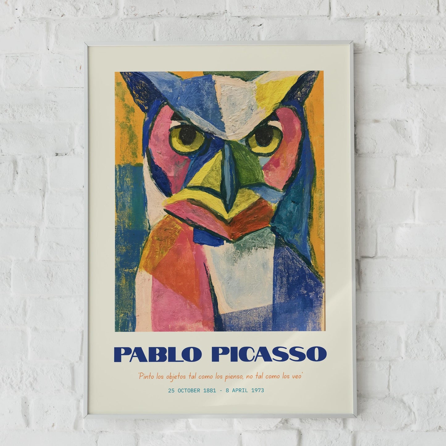 Pablo Picasso Owl Art Print, Colourful Abstract Poster, Modern Wall Decor, Animal Art, Gallery Wall