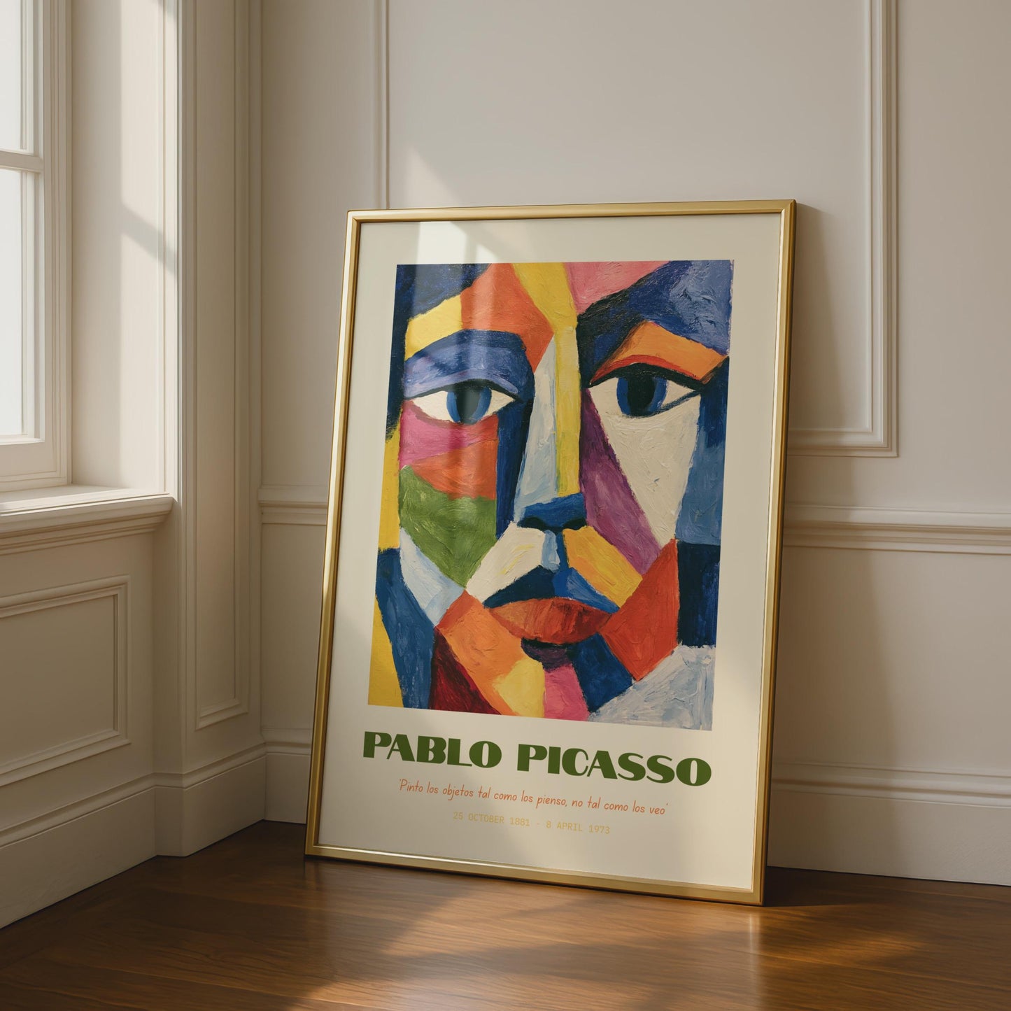 Pablo Picasso Colourful Wall Art, Abstract Face Portrait, Modern Aesthetic Decor, Unique Art Print