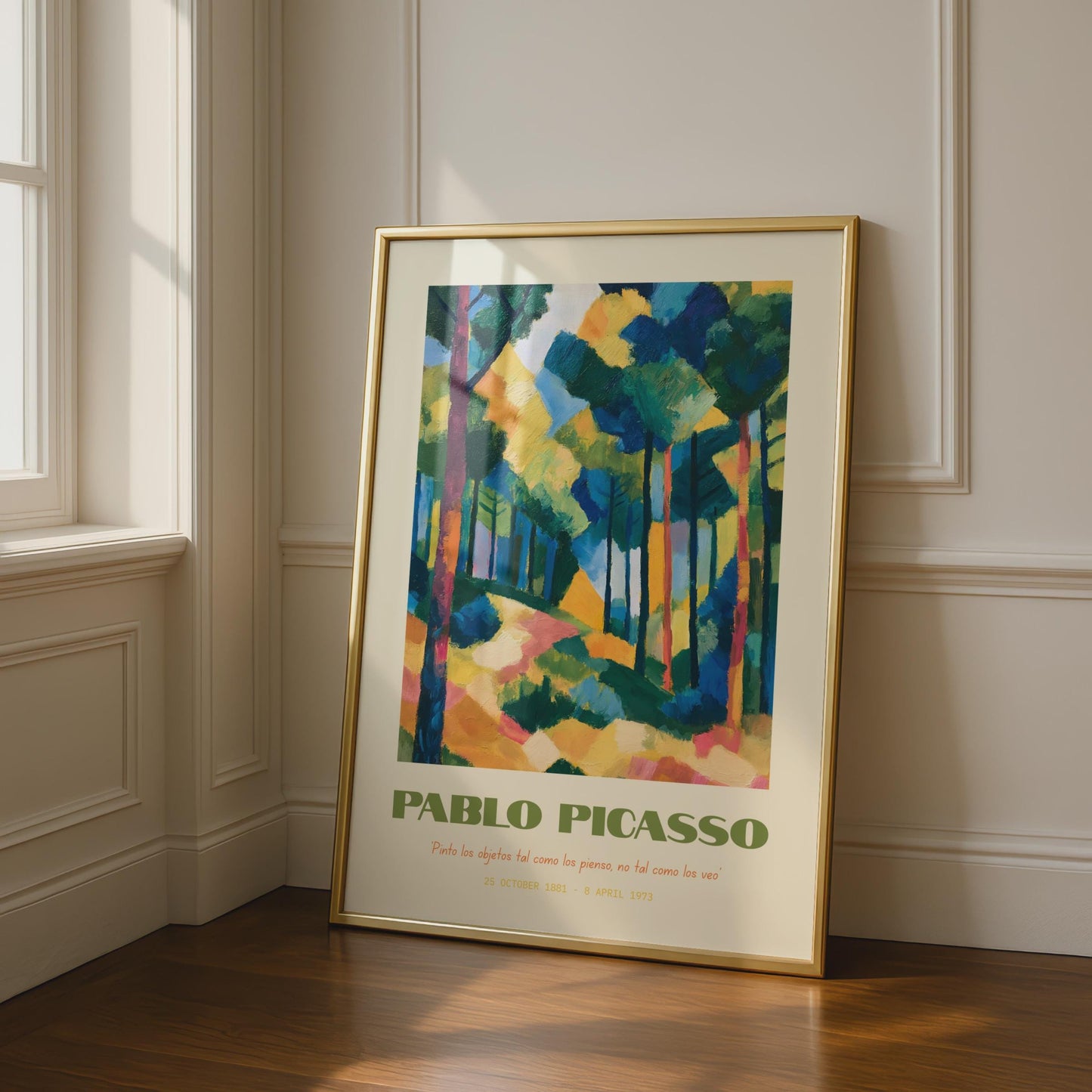 Pablo Picasso Art Print, Abstract Landscape Painting, Colourful Forest Wall Art, Modern Decor