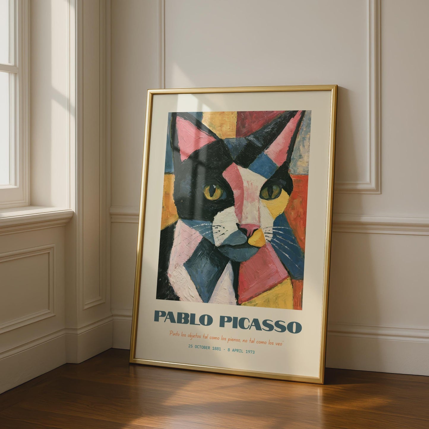 Pablo Picasso Cat Art Print, Colourful Abstract Wall Art, Cat Lover Decor, Unique Gift