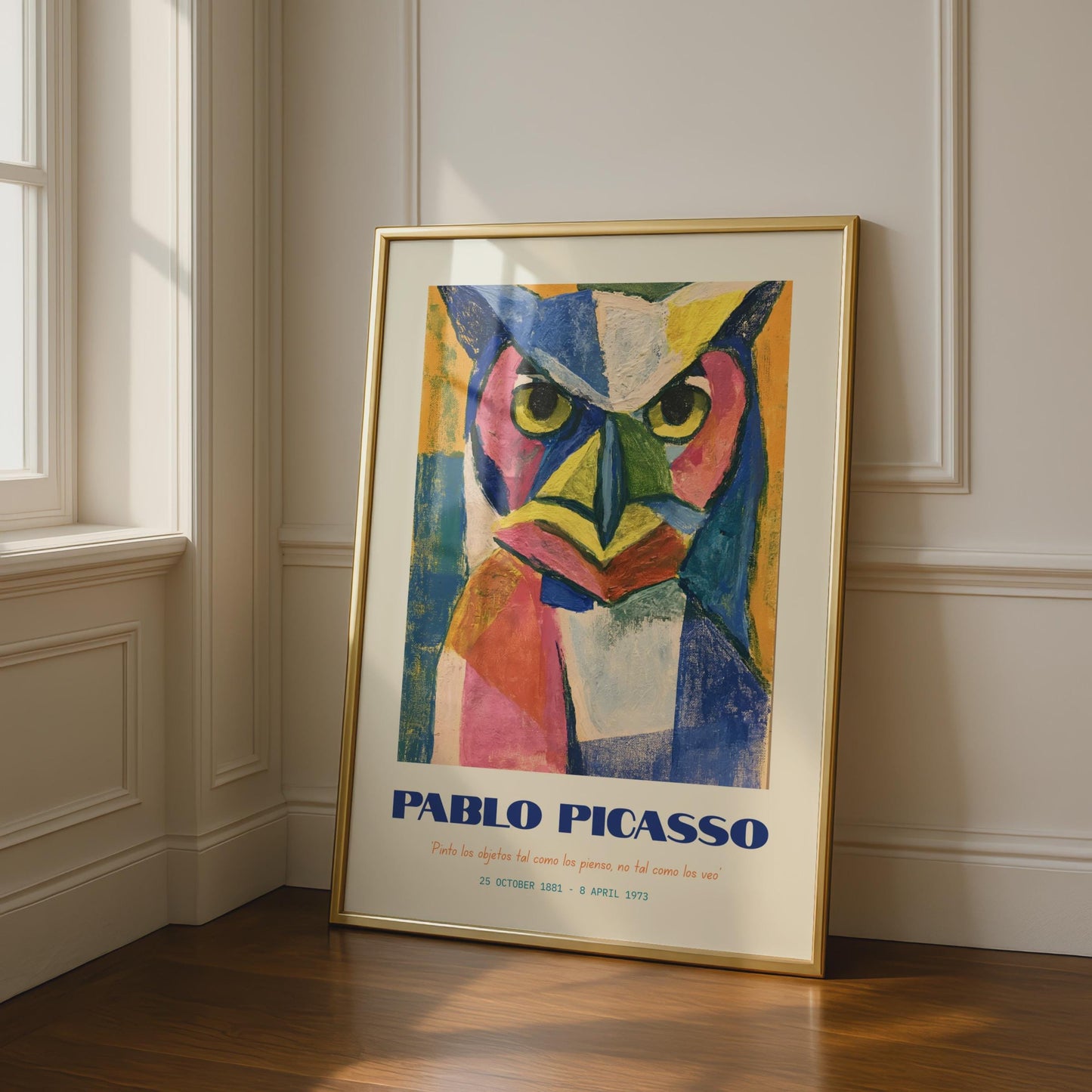 Pablo Picasso Owl Art Print, Colourful Abstract Poster, Modern Wall Decor, Animal Art, Gallery Wall