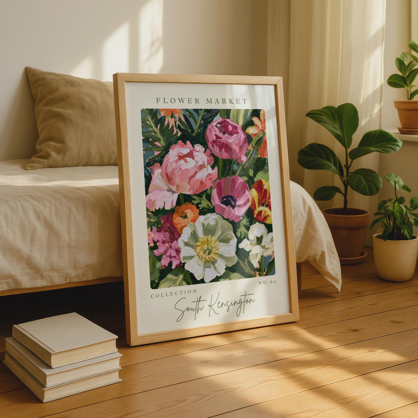 Beautiful Flower Market Art Print, South Kensington Floral Collection, Colourful Wall Decor, Garden
