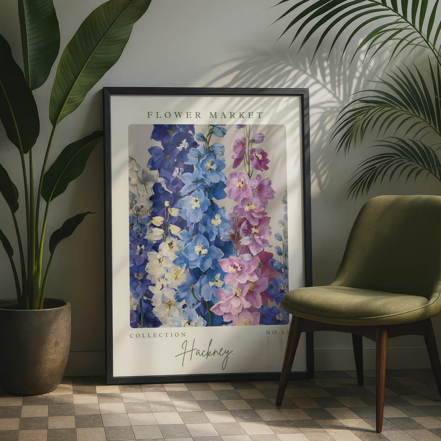 Flower Market Art Print, Colourful Flower Poster, Floral Wall Art, Hackney Collection, Home Decor