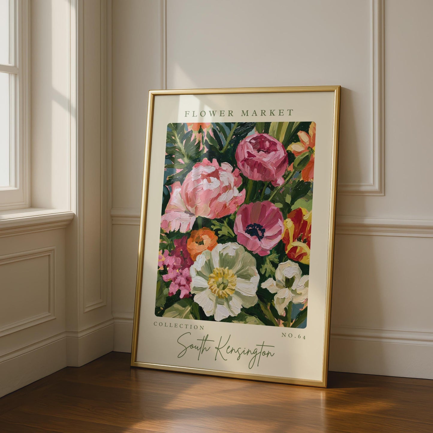 Beautiful Flower Market Art Print, South Kensington Floral Collection, Colourful Wall Decor, Garden