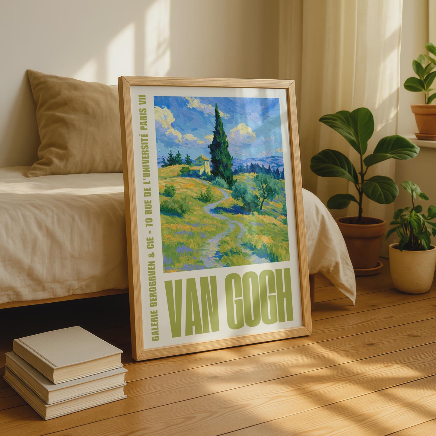 Van Gogh Style Landscape Poster, Galerie Berggruen Paris Exhibition Wall Art Print