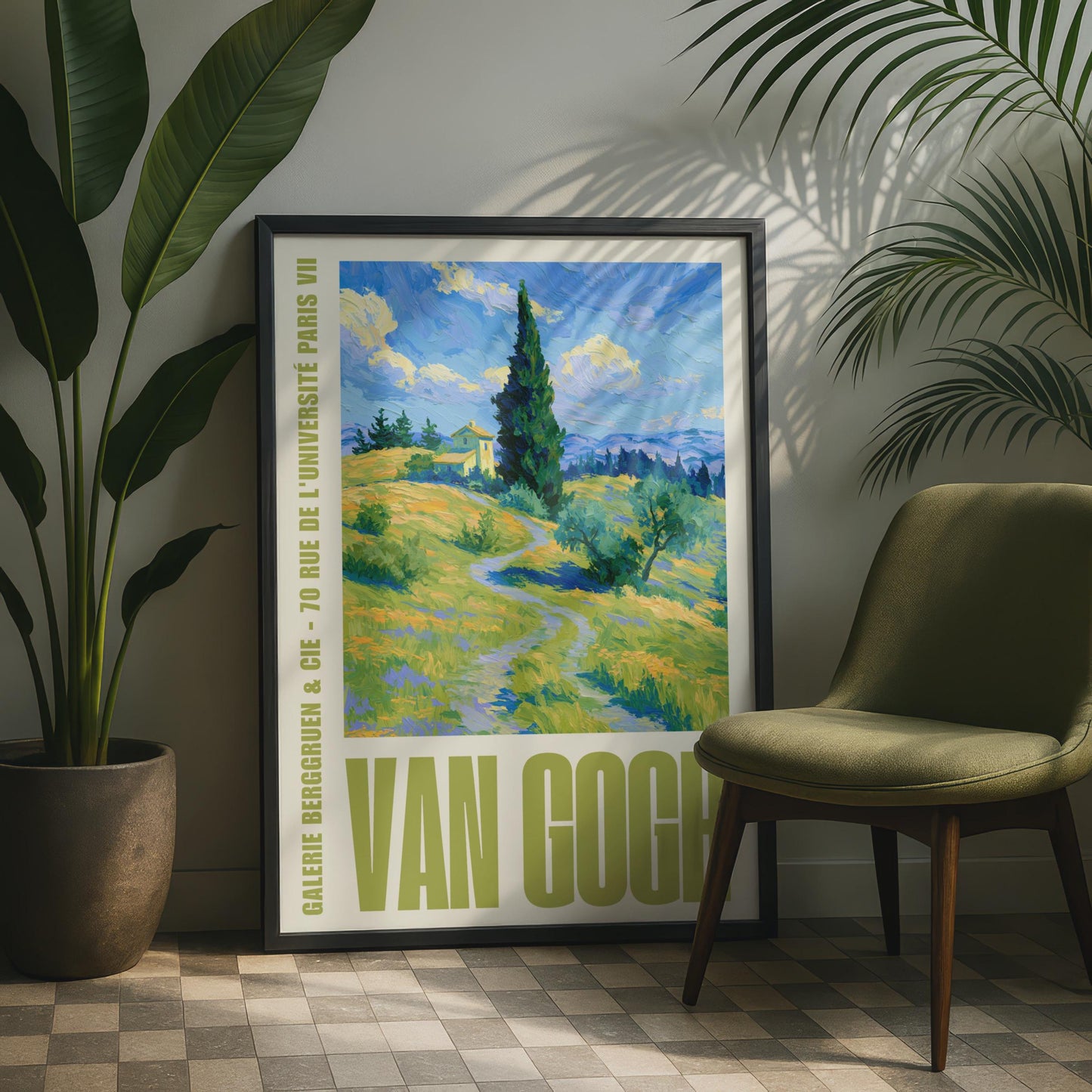 Van Gogh Style Landscape Poster, Galerie Berggruen Paris Exhibition Wall Art Print