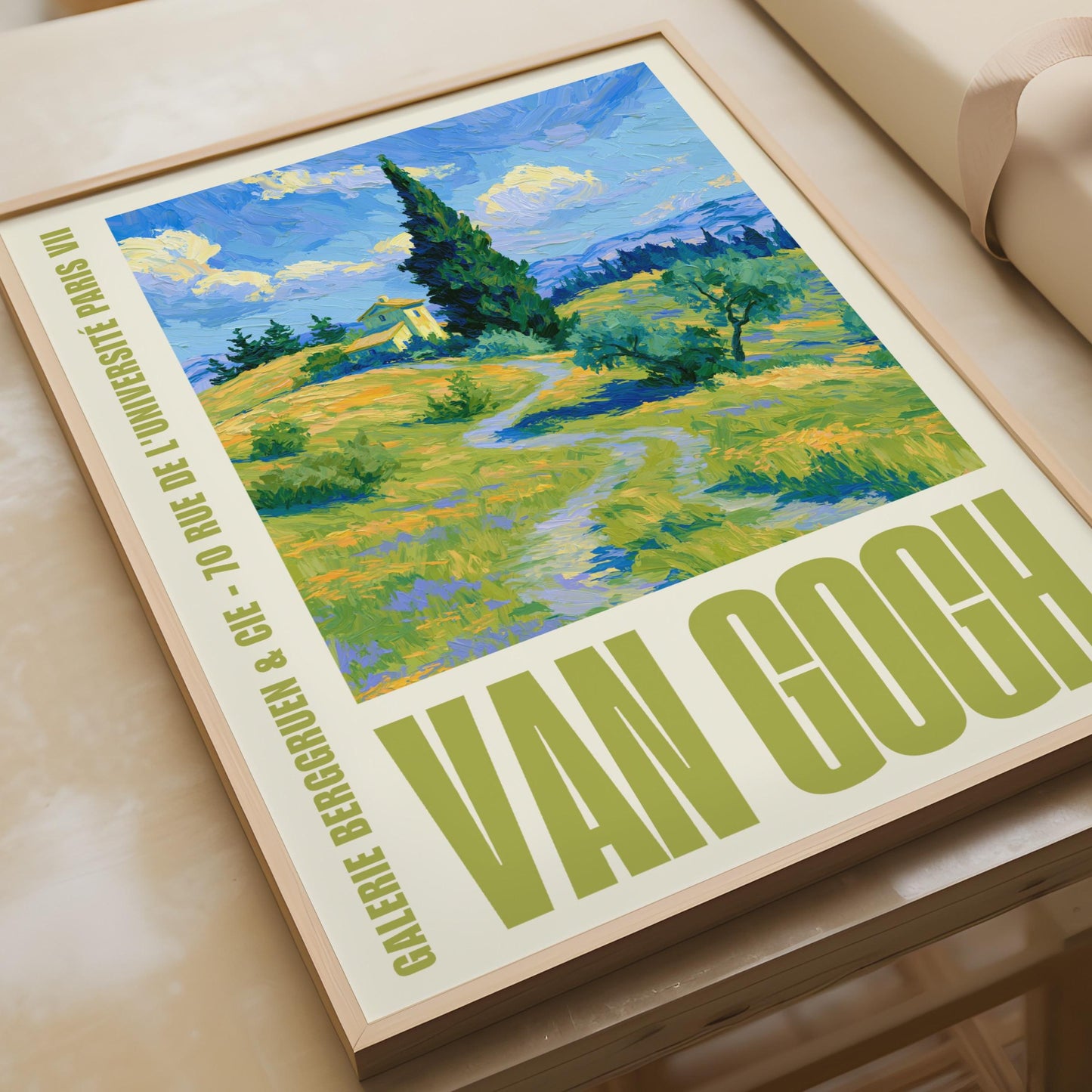 Van Gogh Style Landscape Poster, Galerie Berggruen Paris Exhibition Wall Art Print