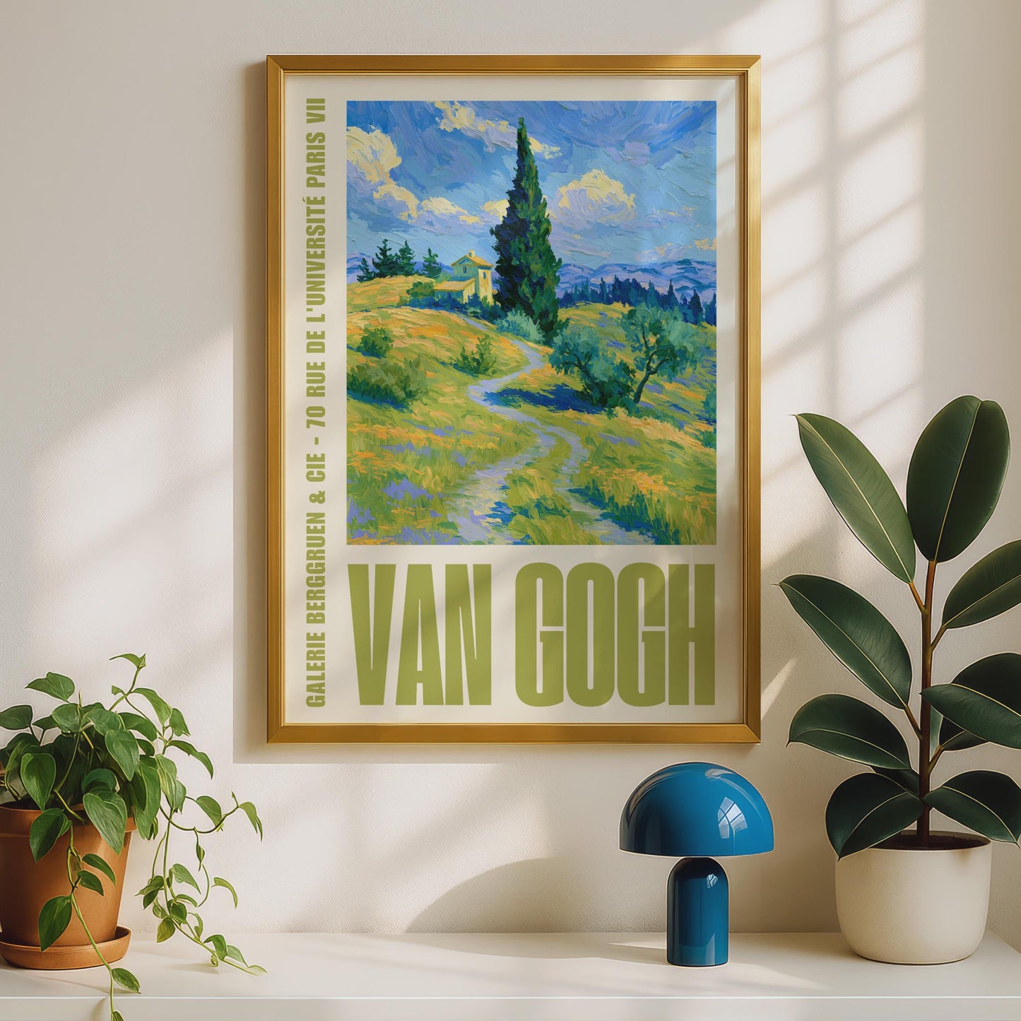 Van Gogh Style Landscape Poster, Galerie Berggruen Paris Exhibition Wall Art Print