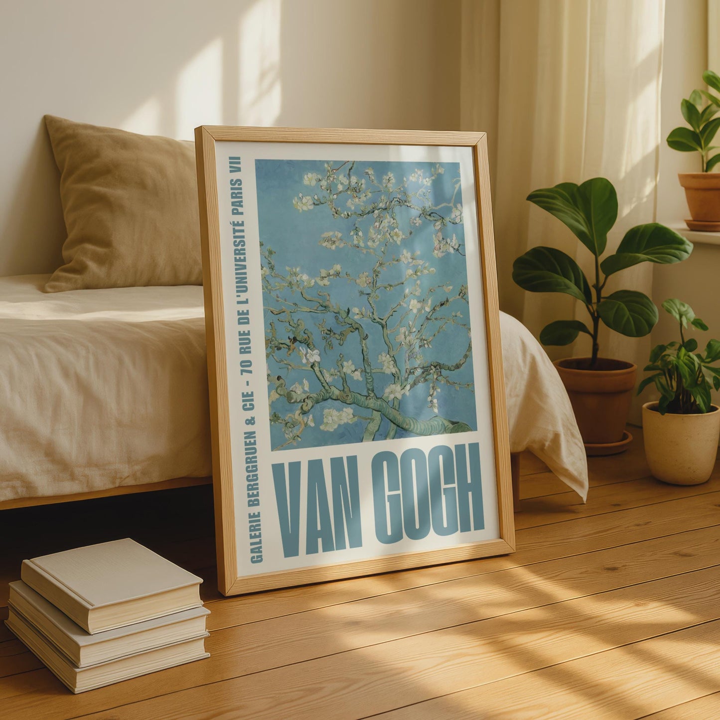 Van Gogh Almond Blossom Poster, Gallery Exhibition Print, Blue Floral Wall Art