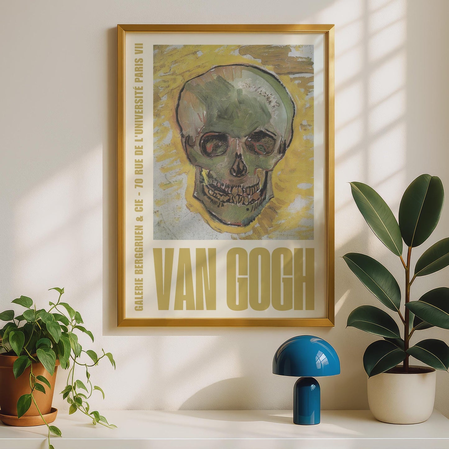 Van Gogh Skull Poster, Gallery Berggruen Paris Exhibition Print, Vintage Art