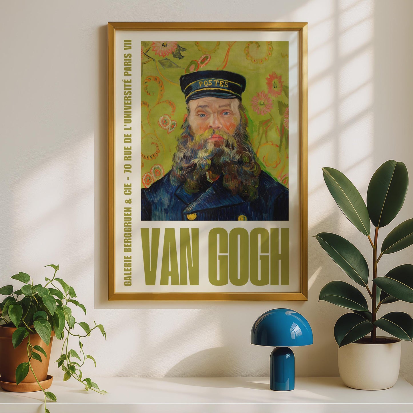 Van Gogh Postman Portrait Print, Galerie Berggruen Paris Exhibition Poster Wall Art