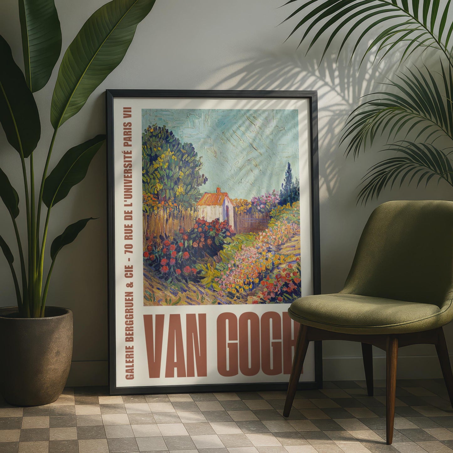 Van Gogh Garden Poster, Galerie Berggruen Paris Exhibition Print, Floral Wall Art