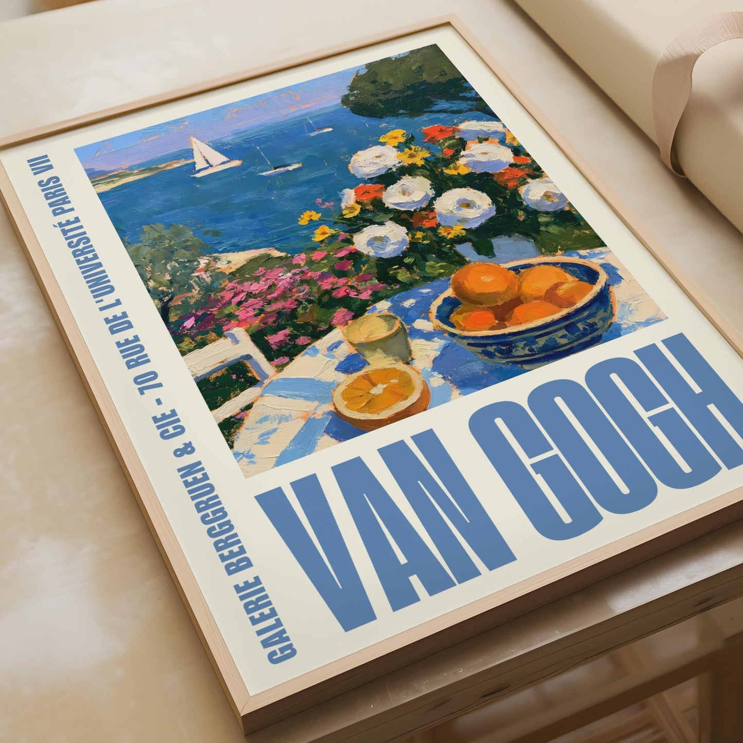 Van Gogh Gallery Exhibition Poster, Galerie Berggruen Paris, Coastal Floral Wall Art Print