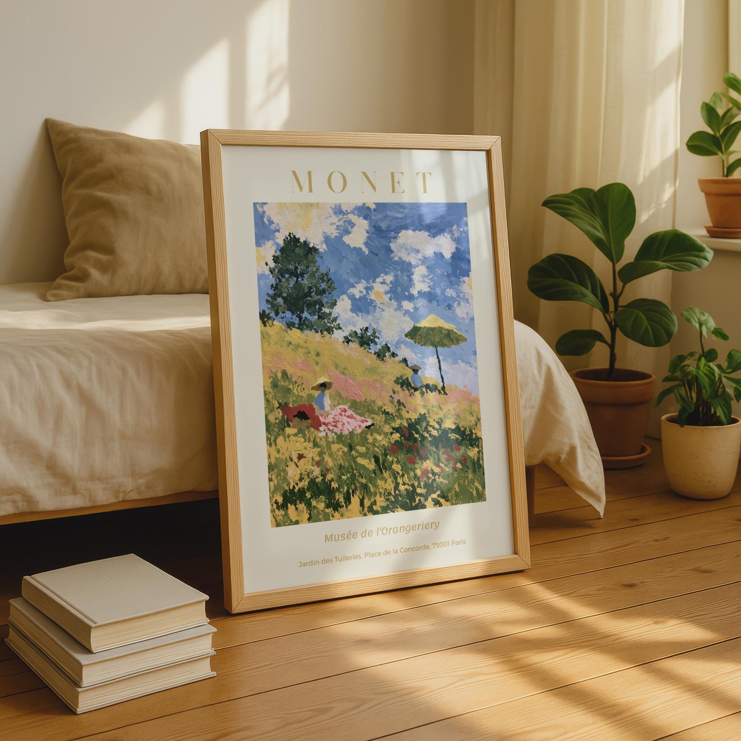 Monet Exhibition Poster, Impressionist Wall Art Print, Poppy Field, Paris Gallery