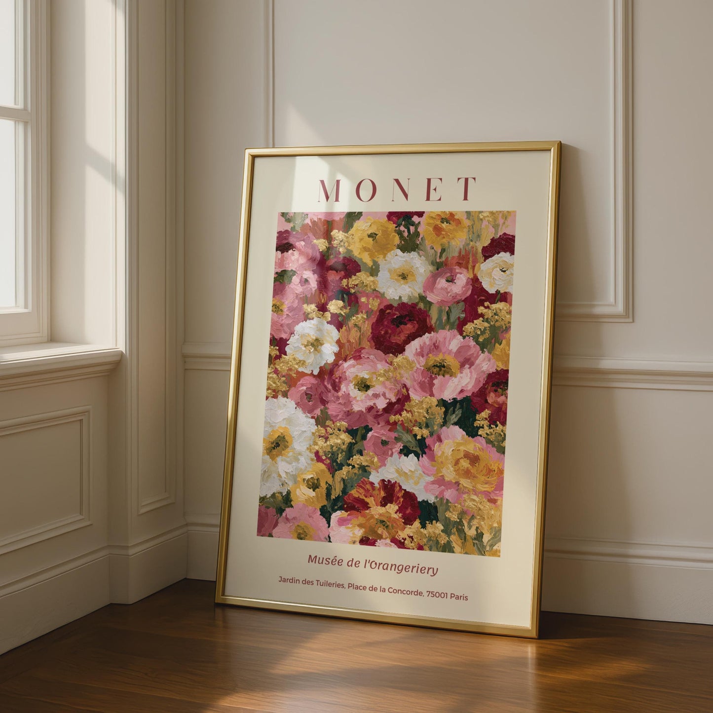 Monet Floral Exhibition Poster, Impressionist Flower Wall Art, Paris Museum Print