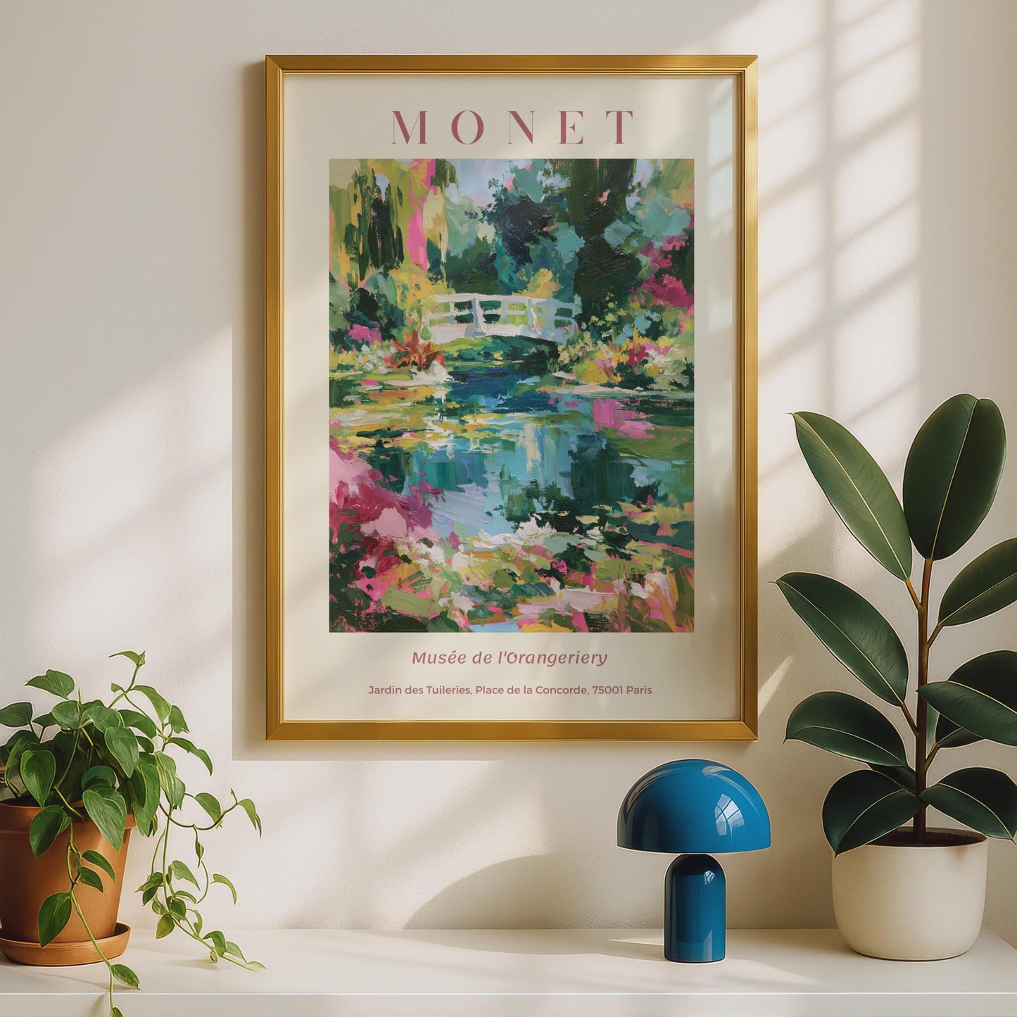 Monet Water Lily Garden Print, Impressionist Giverny Poster, Floral Wall Art