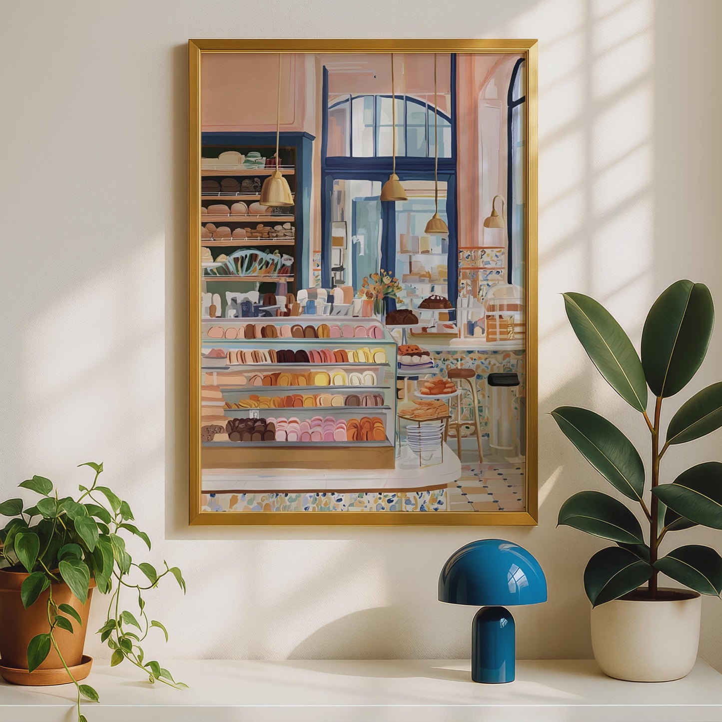 French Patisserie Wall Art, Bakery Print, Macaron Poster, Pastel Kitchen Decor
