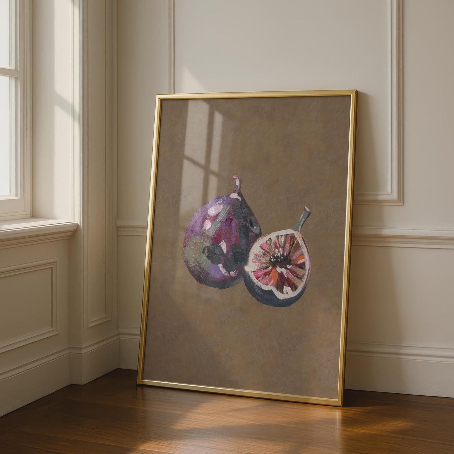 Fig Still Life Art Print, Purple Fig Poster, Kitchen Wall Art, Fruit Painting Print
