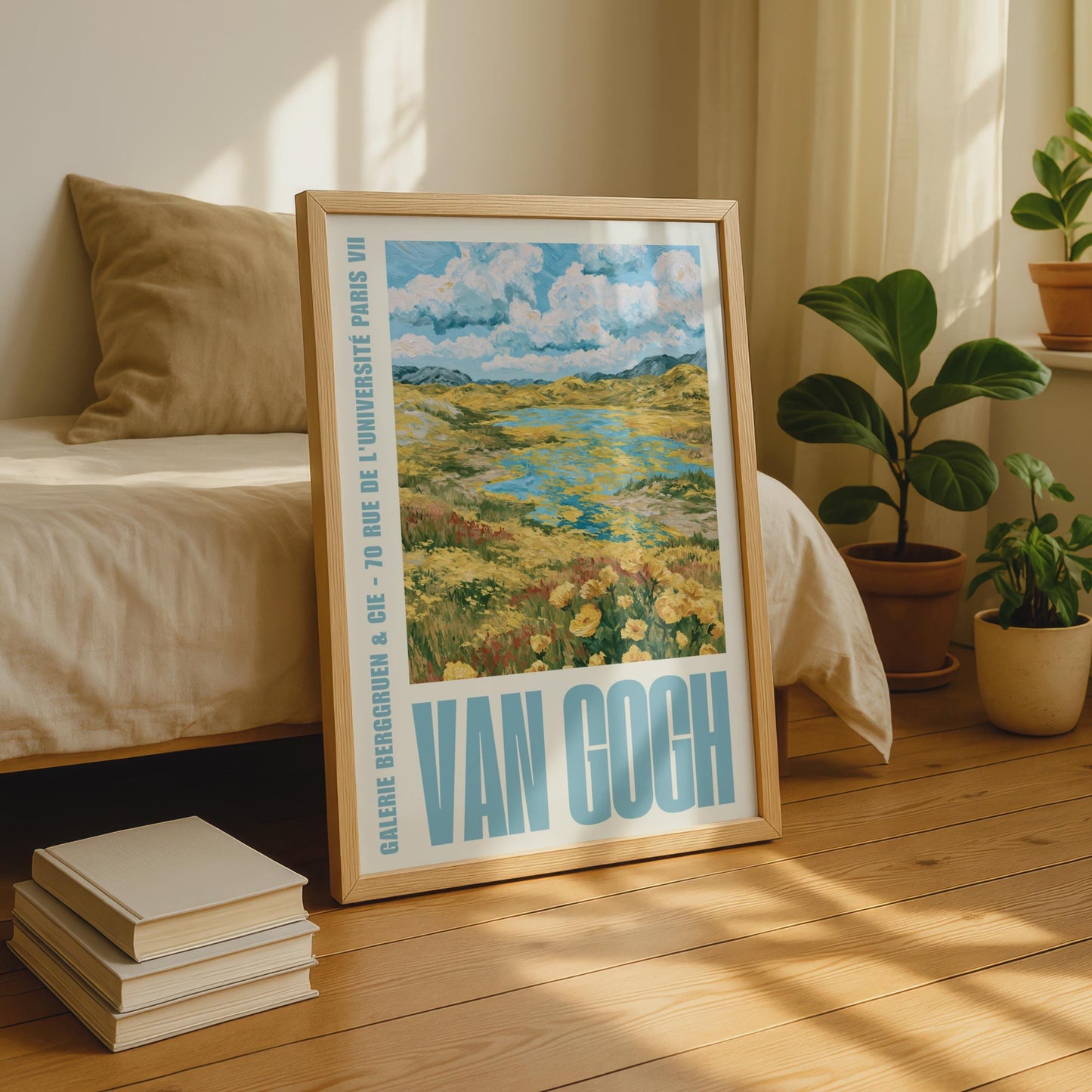 Van Gogh Exhibition Poster, Galerie Berggruen Paris, Yellow Wildflower Landscape Wall Art