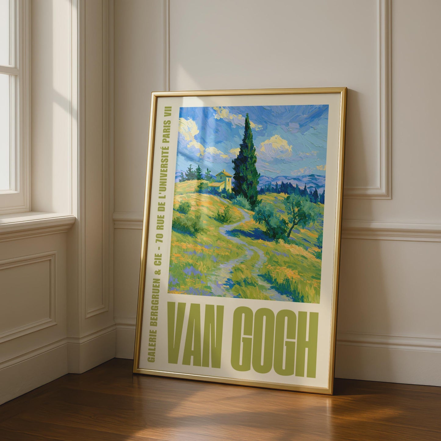 Van Gogh Style Landscape Poster, Galerie Berggruen Paris Exhibition Wall Art Print