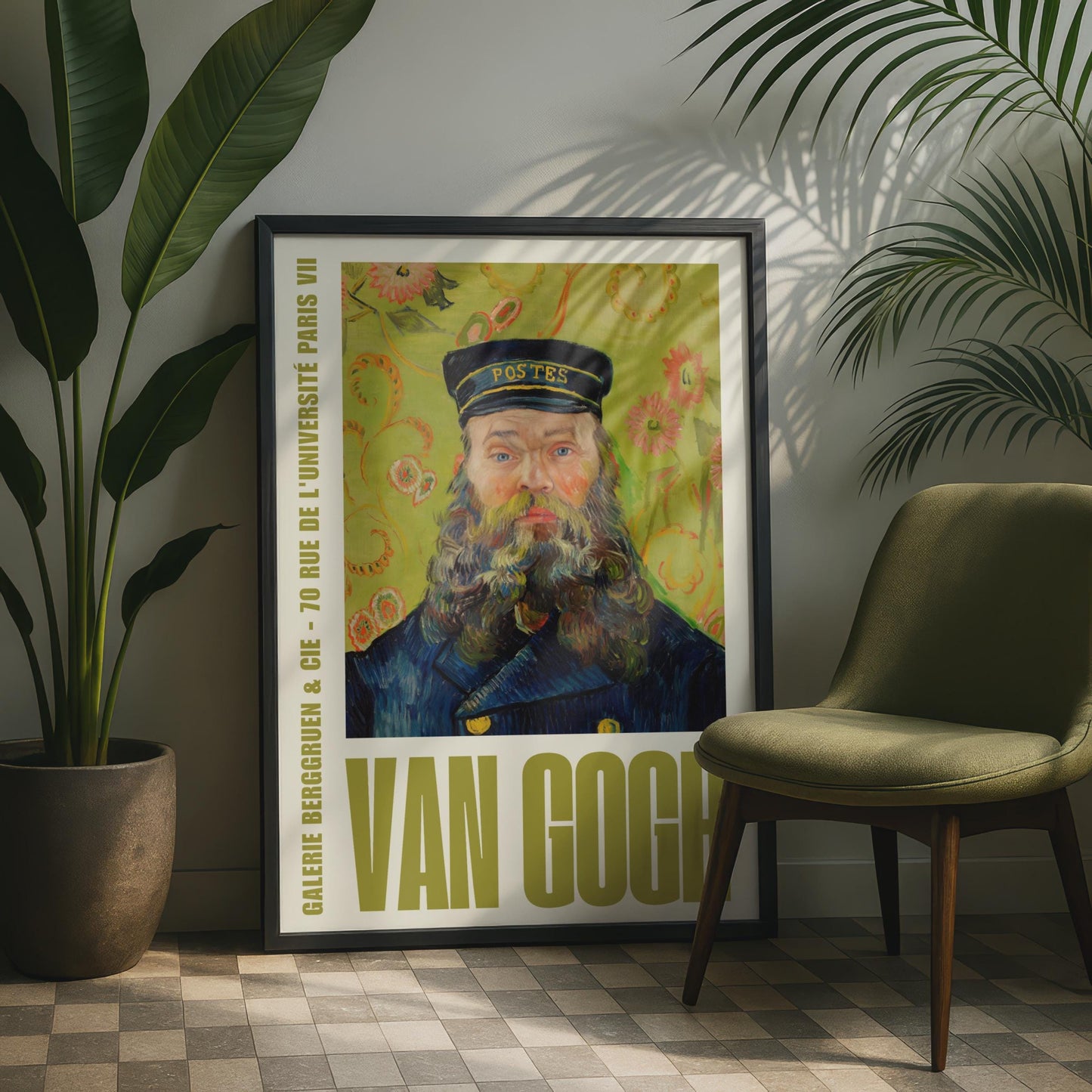 Van Gogh Postman Portrait Print, Galerie Berggruen Paris Exhibition Poster Wall Art
